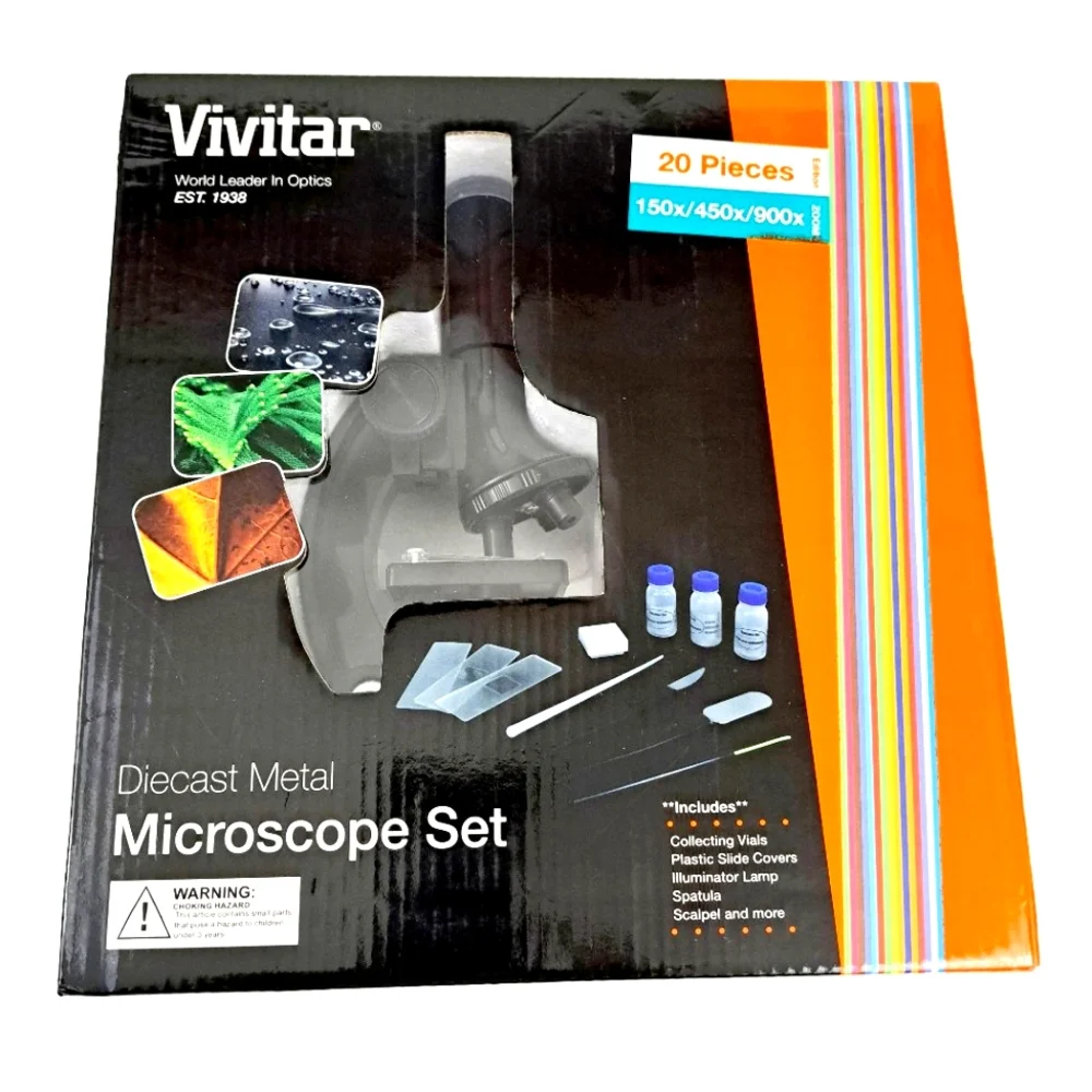 Vivitar Die-cast Metal  20 Pieces Microscope Set.